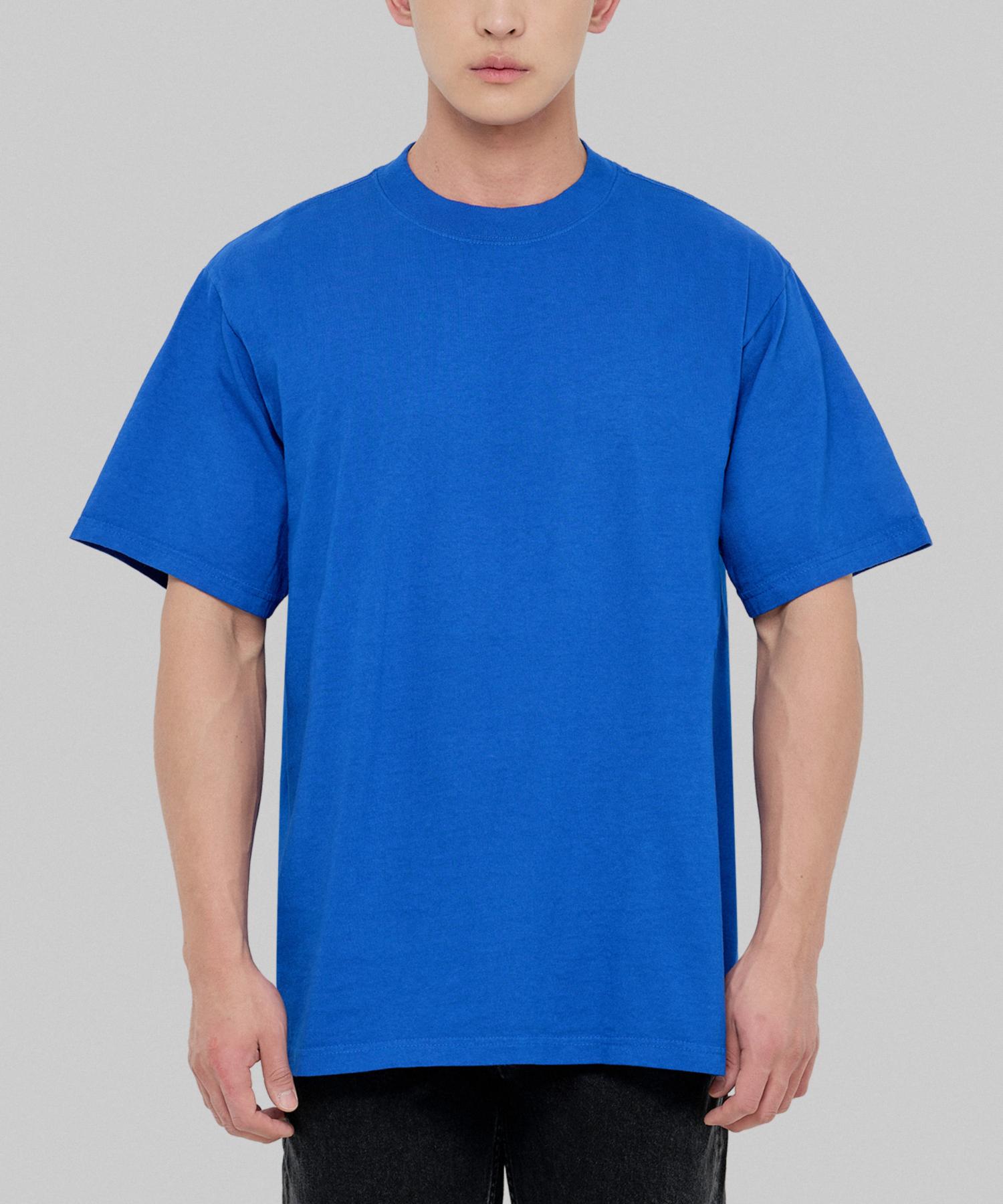 Shakawear 7.5Oz Garment-Dyed Plain Oversized Short Sleeve T-Shirt_Royal Blue L