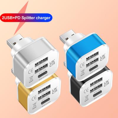 1x 3-Port Neuer 2.0 2USB+Typ-C Ladegerät-Erweiterer USB-Splitter USB-Hub-Adapter Mehrzweck-Anschluss Für iPhone 14 Pro Samsung