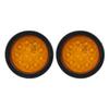 2 Pcs Trailer Tail Lights Round 12 LED Amber Brake Stop Turn Tail Marker Lamp for Tractor Truck