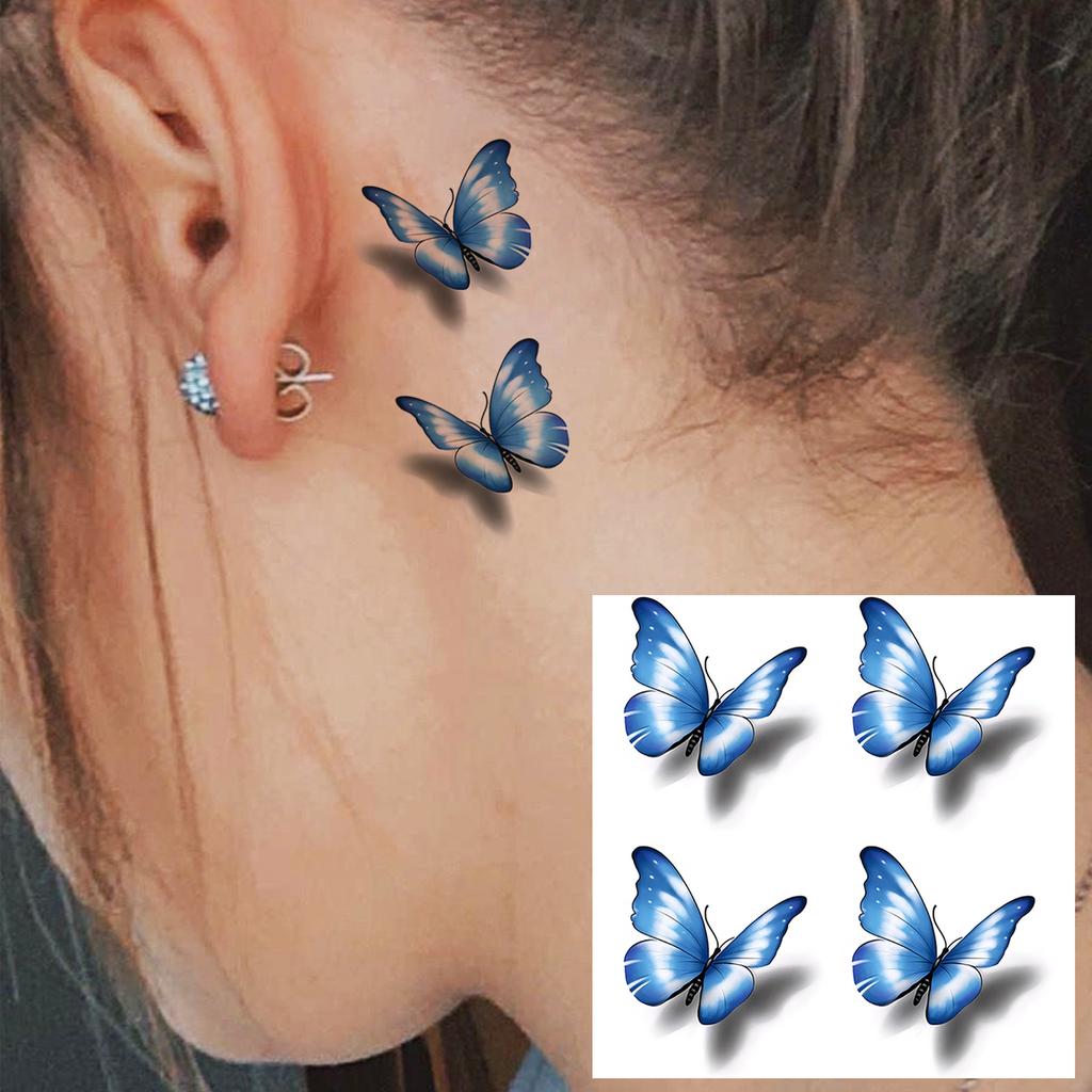 1 Sheet Butterfly Temporary Tattoos For Women Hands Clavicle Neck, Fake Tattoo Stickers Waterproof Long Lasting Realistic Tatoos