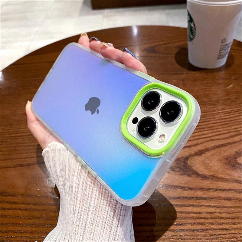 Luxury Anti Shock Laser Matte Transparent Soft Case For iPhone 14 13 12 11 Pro Max XS XR X 8 7 Plus SE3 Lens Protection Cover