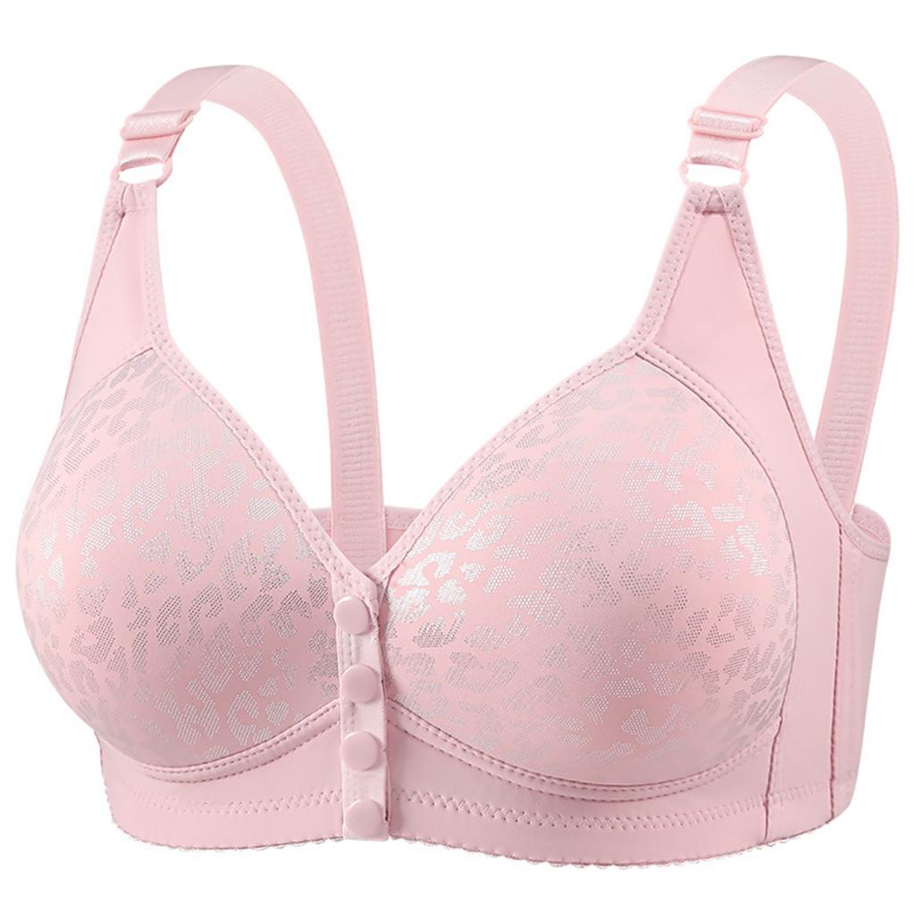 Women's Wireless Push-Up Bra with Fixed Cups Front Closure Comfortable Breathable Everyday Bra