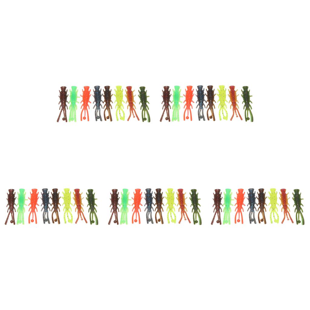 40 Pcs Soft Shrimp Lure TPE High Elasticity Tear Resistant Lifelike Shrimp Fishing Bait