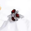 925 Silber Schmuckset mit natürlichen roten Granat-Edelsteinen Ohrringe und Ring für Frauen als schönes Geburtstagsgeschenk