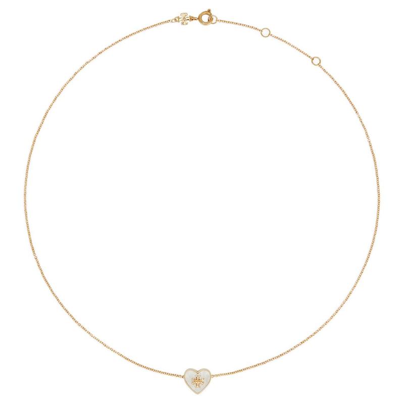 TORY BURCH Logo design brass necklace men s and women s couple style gold 160160-700-gold F золотой