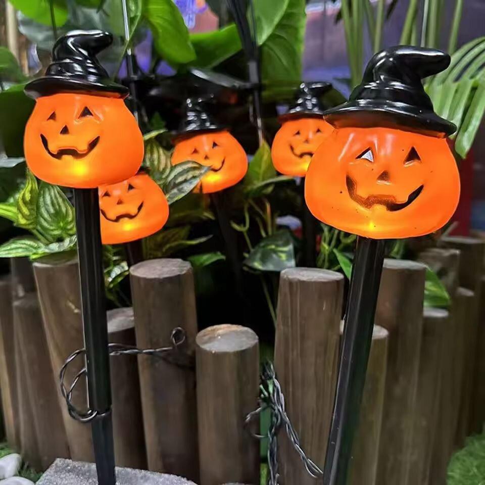 5 Pack Solar Halloween LED Garden Light Outdoor Lawn Decoration Lamp Waterproof Ground Plug Light For Yard Walkway Party Festive