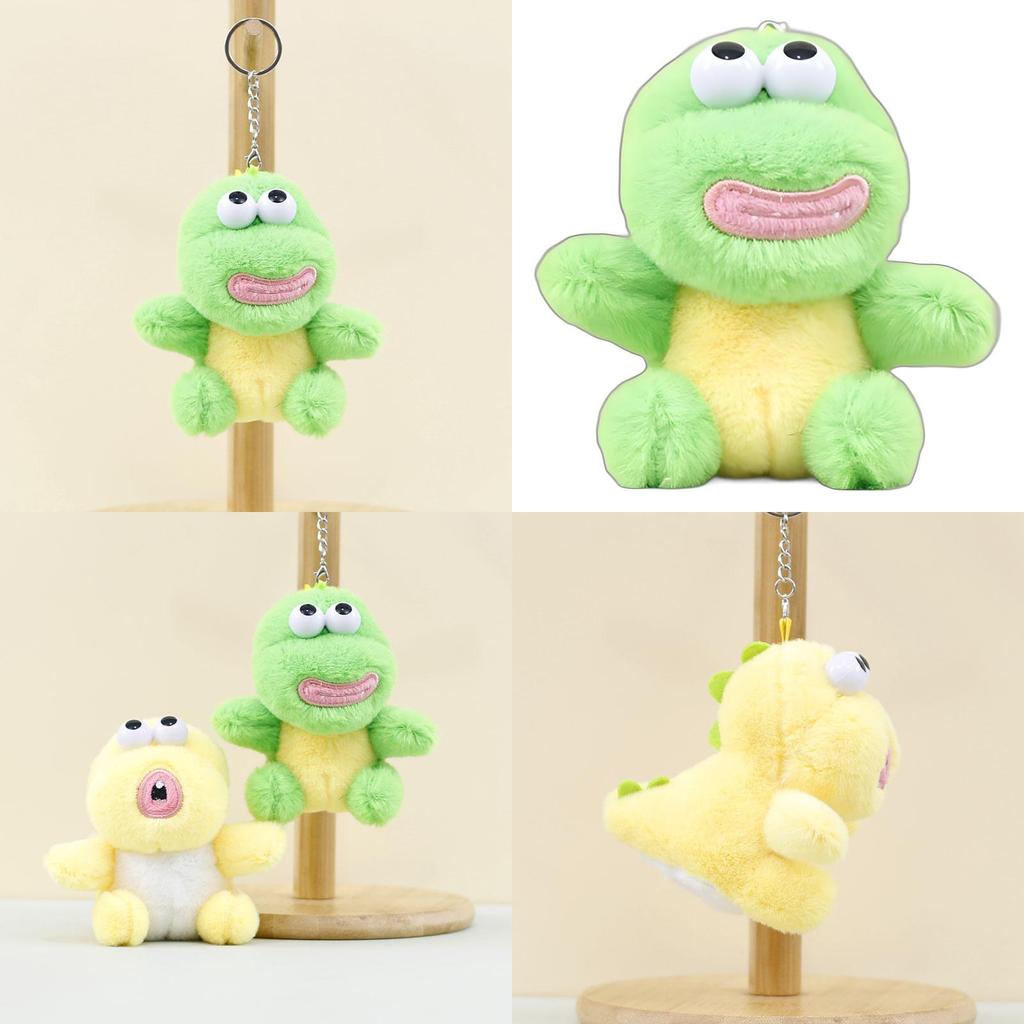 Lovely Green Dinosaur Plush Keychain For Couples Cute And Soft Bag Ornament