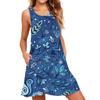 Women's Sleeveless Floral Dress Elegant All-Season Pencil Dress Pink Roses Green Foliage Pattern Dresses Woman Summer