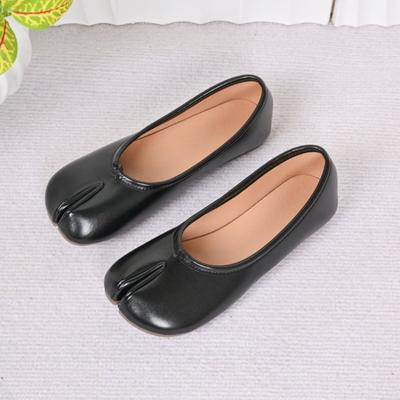 Shoes Women Cozy Leather Flats Split Hoof Toe Loafers Femme Mary Jeans Mocasines Ladies Ballerina Shoe
