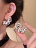 Silver needle flash zircon earrings, women's exquisite temperament stud earrings, spring and summer earrings.