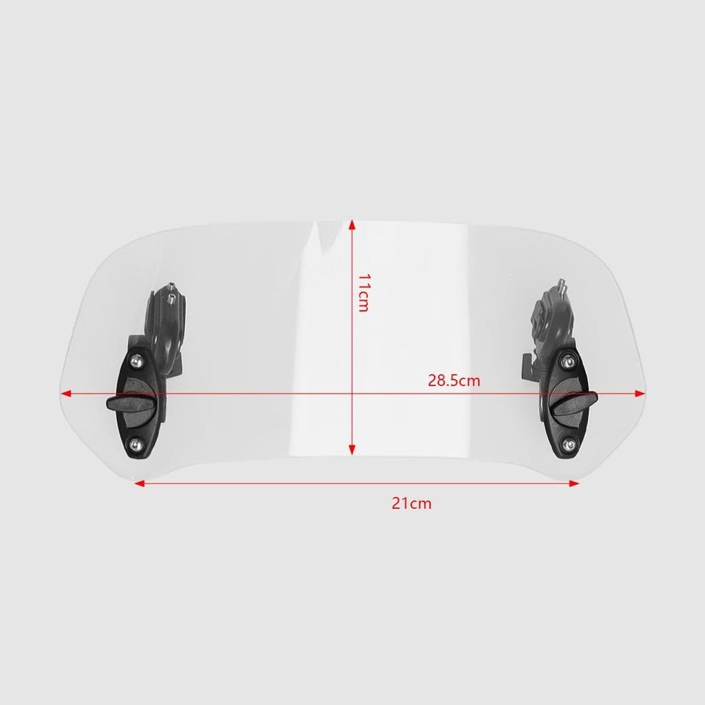 ZCJSZP Universal 110mm*280mm Windshield Adjustable Clip Motorcycle Extension Windshield Adjustable Clip-on Screen Windshield Windshield Glass Spoiler