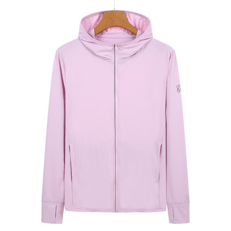 UPF 50+ Sun Protection Hoodie Jacket, Lightweight Ice Silk Breathable Sunscreen Clothing with Pockets for Fishing, Hiking