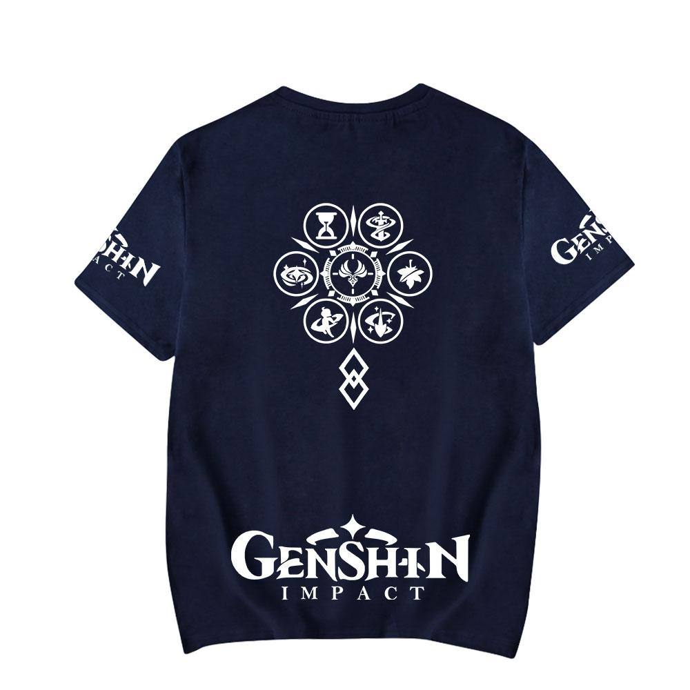 Genshin Impact T Shirt for Men Women Summer Clothing Fitness O Neck Anime Man T-shirt for Male Oversized Men T-shirts Tops