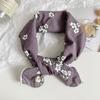 Hair Band Small Square Scarf Sunscreen Printed Silk Scarf Fashion Flower Print Scarves  Ladies