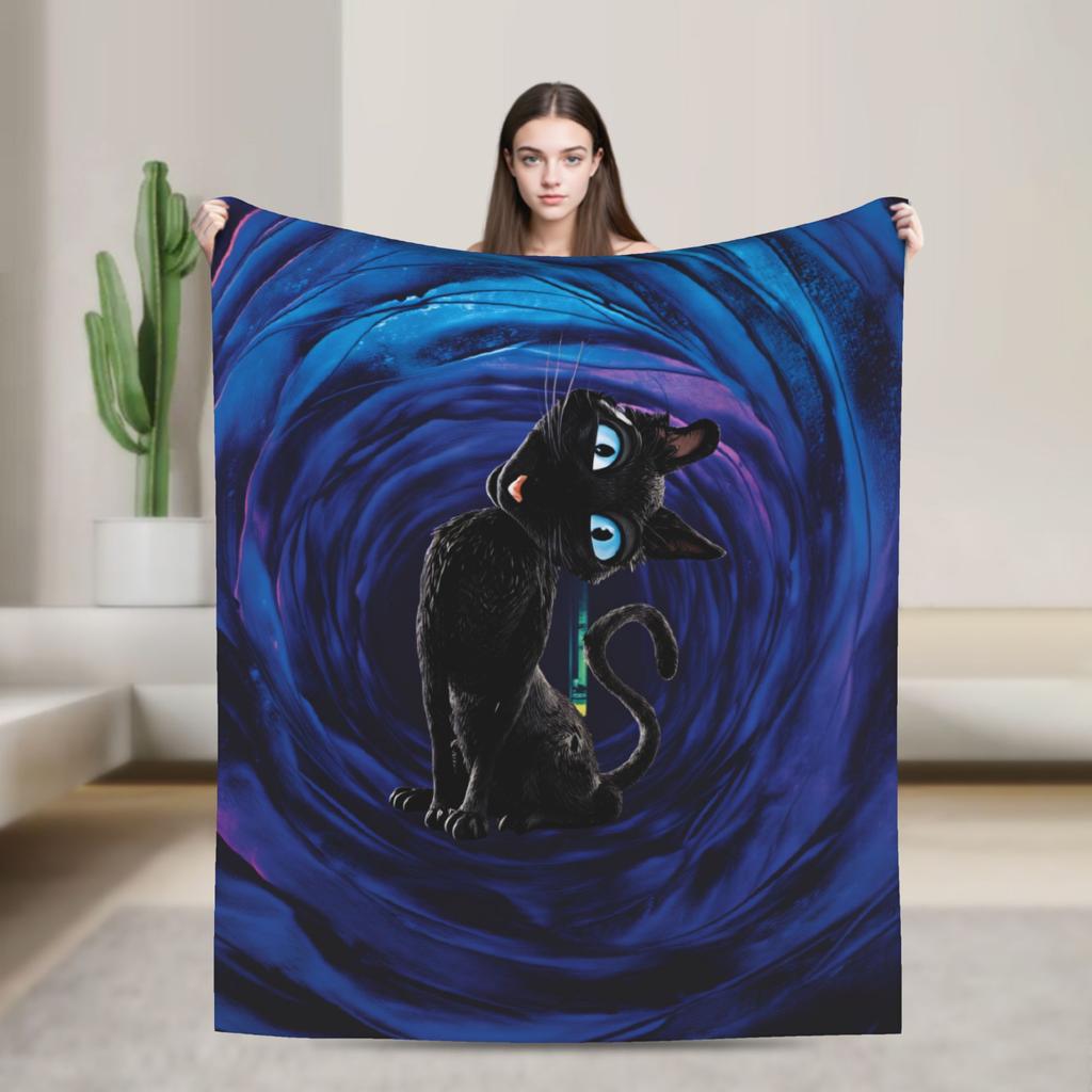 Coralines Animated Movie Blanket  Travel Flannel Throw Blanket For Living Room Warm Soft Custom DIY Quality Bedspread Gift Idea