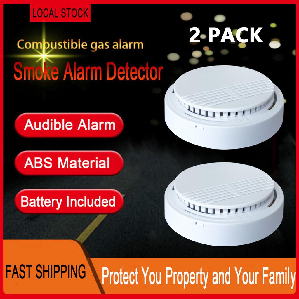 Household Smoke Alarm Smoke Detector Fire Alarm Detector With 9V Battery Photoelectric Sensor Alert Warning