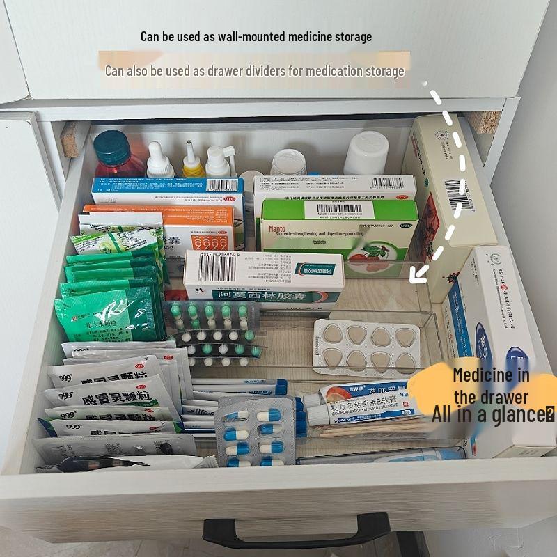 Transparente Wandmontierte Mehrschichtige Aufbewahrungsbox & Regal für Medikamente