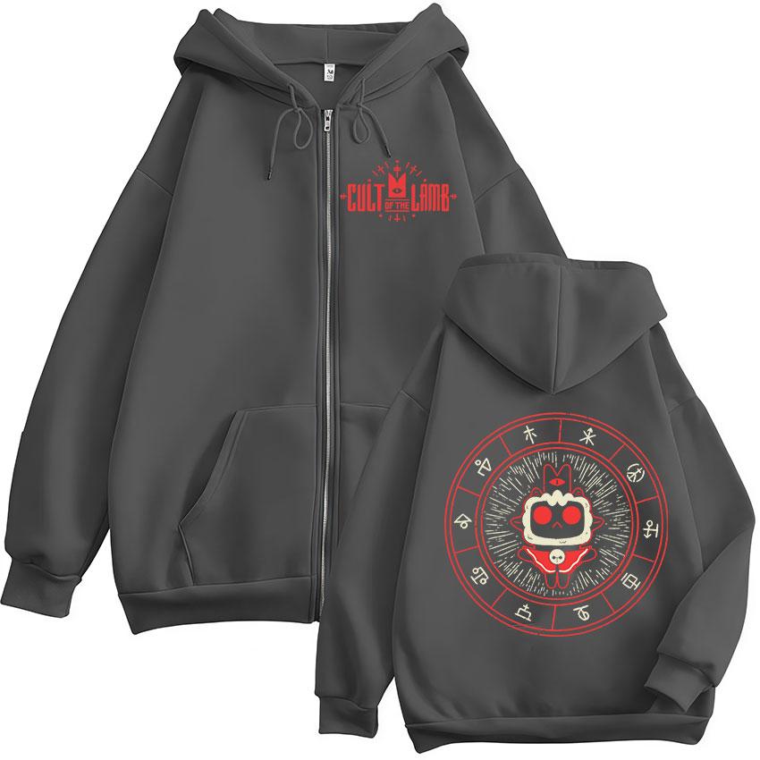 Cool Cool New Game Cult of The Lamb Zipper Hoodie Men Women Vintage Long Sleeve Fashion Jacket Sweatshirt Coats