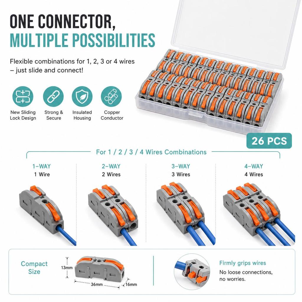 Wire Compact Connector Wire Connection Junction Box Quick Connector