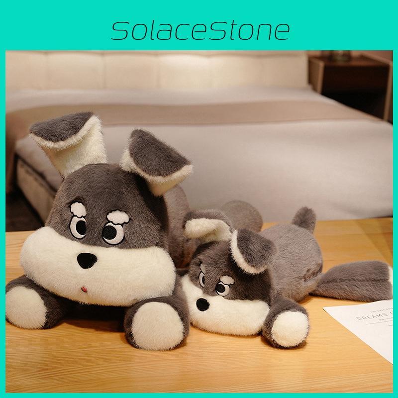 Raccoon And Schnauzer Animal Plush Doll With Embroidery Design For Gift Kids
