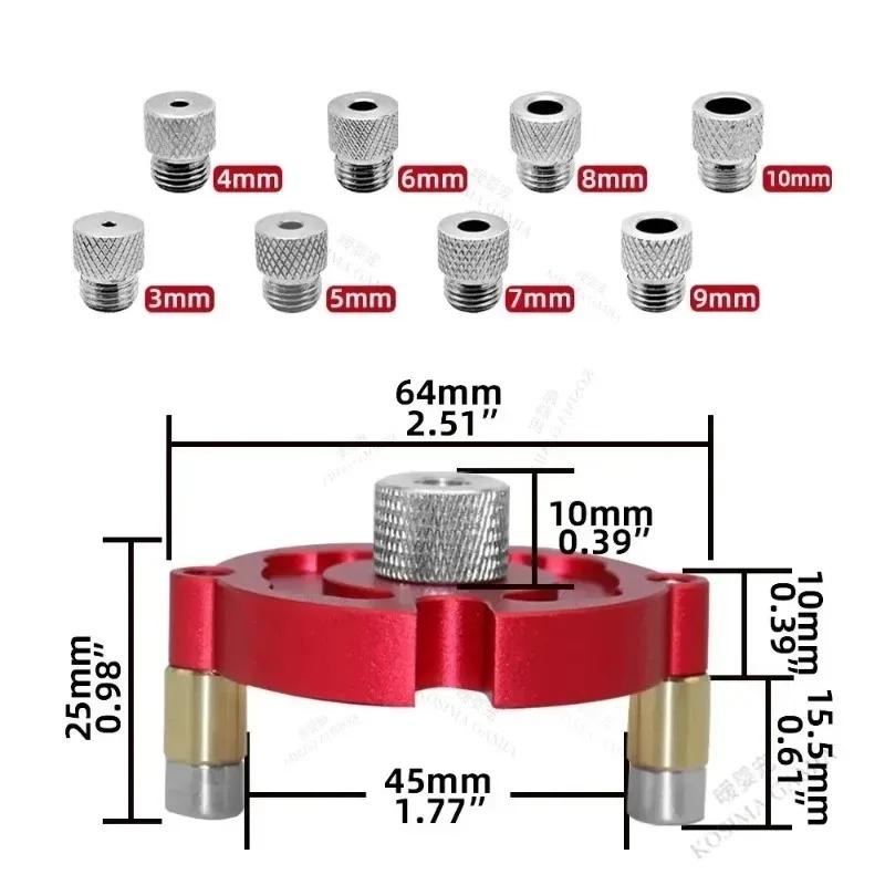 Self Center Dowel Jig Handheld Drill Guide for Straight Holes Wood Panel Hole Puncher Locator Woodworking Joints Tool