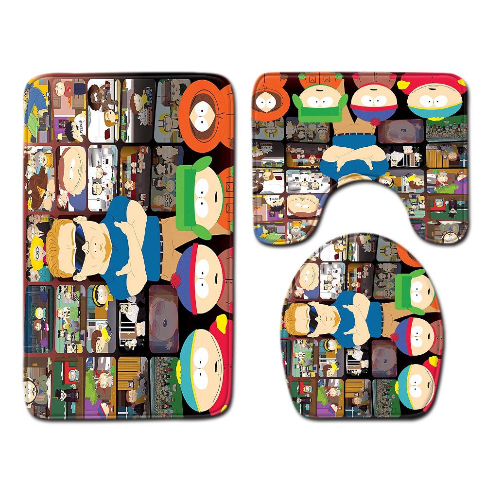 

Cute Emoji Toilet Three-Piece Floor Mat Door Mat Bedroom Carpet 45cmx75cm