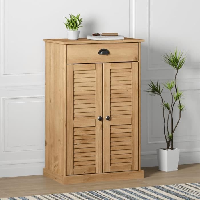 VidaXL Armoire à chaussures VIGO 60x35x96 cm bois massif de pin 353166