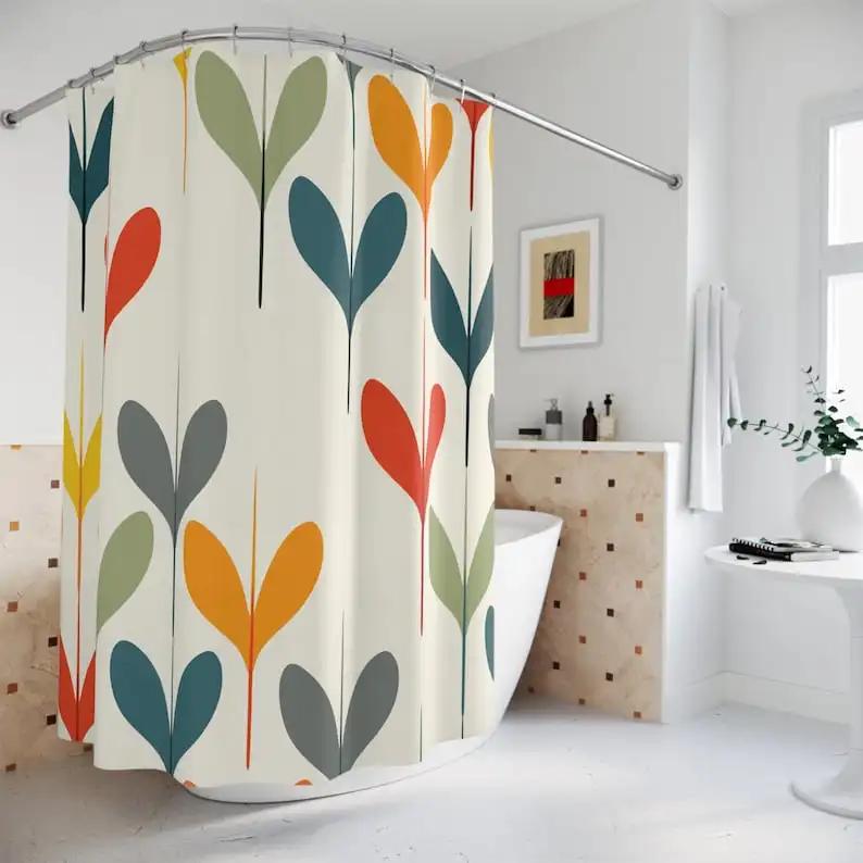 Mid-Century Curtain - Retro MCM, Abstract W90xH180cm