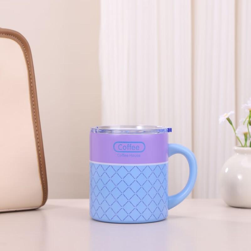 OEING Striped Stainless Steel Insulated Mug with Lid and Handle