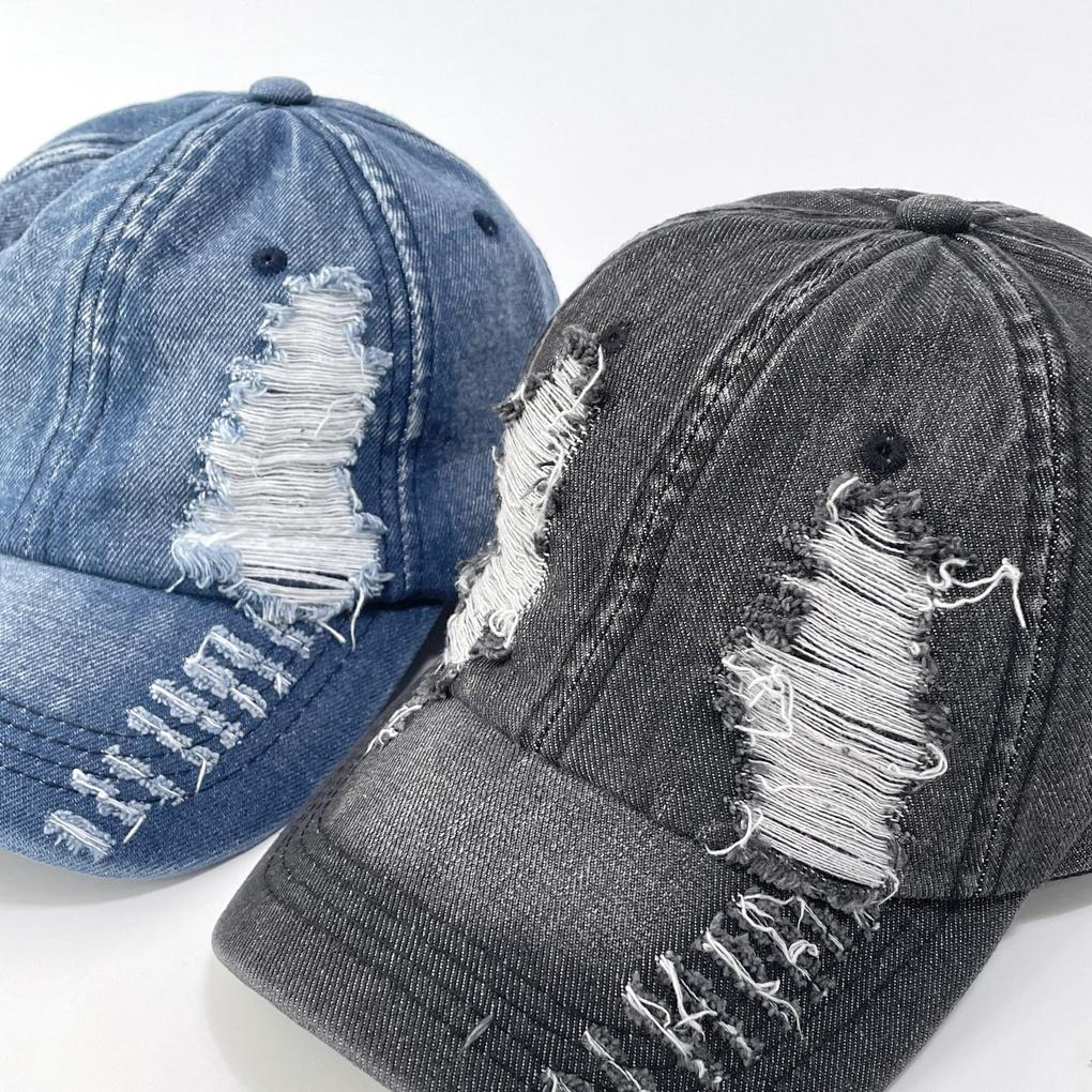 Unisex Daily Nieuwe Denim Damage Ball Cap