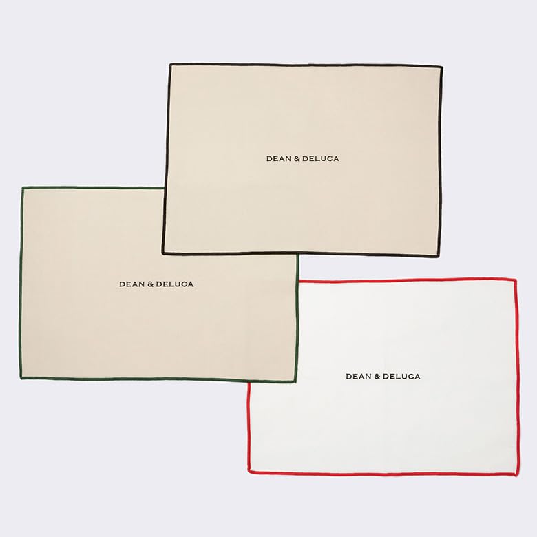 DEAN DELUCA Heavy Overlock Natural x 32 x 45 cm & Placemat, Green, Approx.