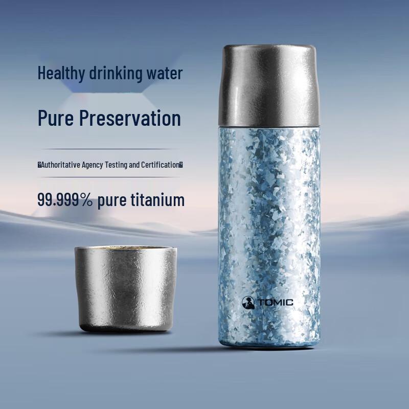 TOMIC Pure Titanium Tea Infuser Thermos (410ml, 2-Pack)