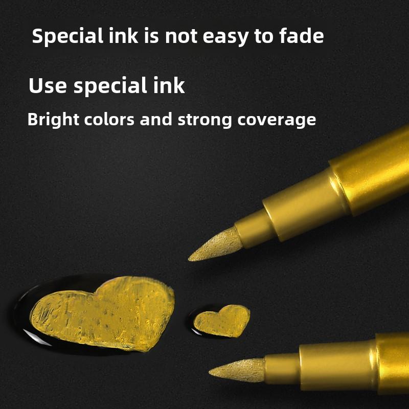 6pcs Waterproof Metallic Permanent Marker Pens for DIY - Ideal for Resin Molds, Gold & Silver Drawing - Essential Craft Suppli