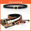 Versatile Womens Holefree Belt Black Slim Vintage Jeans Accessory Leather Pu