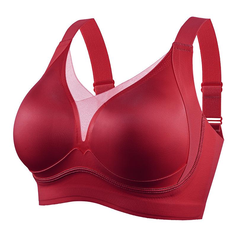 Seamless bra for women, autumn/winter, small bust gathering, jelly strip soft support, wireless wireless side bust control bra, anti-sagging bra