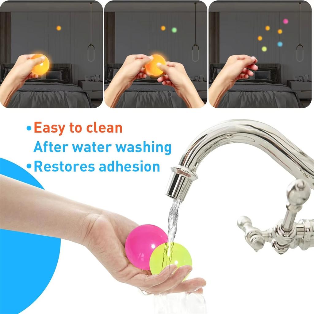 Novelty Gag Toys Playsets Luminous Sticky Target Ball Wall Ball Pressure Relief Toys Playsetss TPR Interactive Suction Ball Dart Sticky Random Color