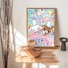 S_sugarbunnies Anime Kawaii Anime Poster Fancy Wall Sticker for Living Room Bar Art Wall Stickers Study Home Living Decoration