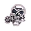 Unique Gothic Rose Skull Brooch for Men Rebellious Alloy Lapel Pin for Suits Jackets and Casual Outfits