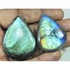 41-44 MM Natural Labradorite Multi Pear Cabochon Loose Gemstone 2 Pcs Lot D-185
