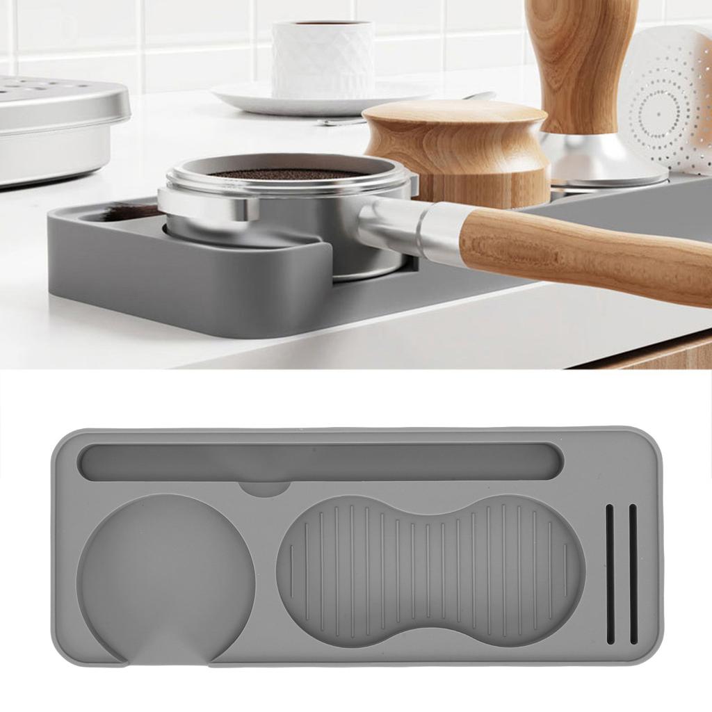 Coffee Tamper Mat Silicone Tamping Pad for Portafilter Tamper Distributor Brush Puck Screen Water Proof Heatproof Tamp Station for Counter