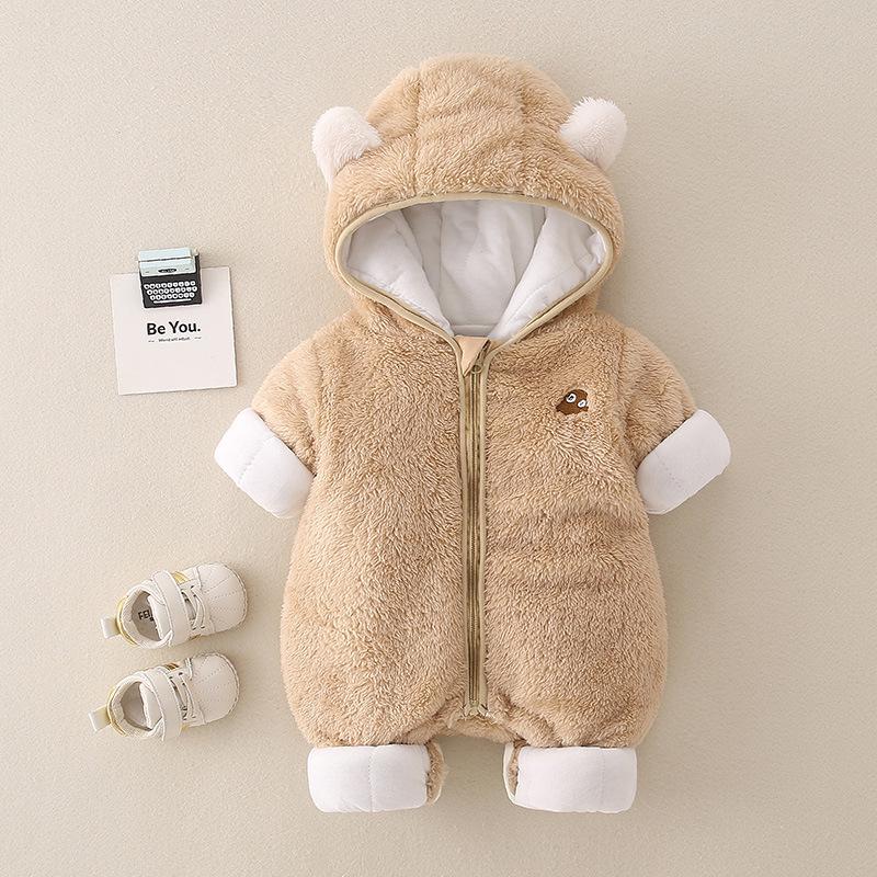 Baby Fleece Onesie: Autumn/Winter Double-Sided Flannel Romper