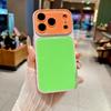 Fashion Color Collision Acrylic Case for iPhone 14 15 16 17 Pro Max Bumper Big Window Camera Protection Cover