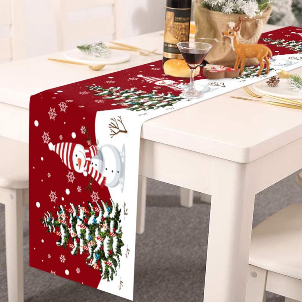 Christmas Table Runner Kitchen Dining Decoration Merry Christmas Decorations for Dining Room Cottagecore New Year Tablecloth