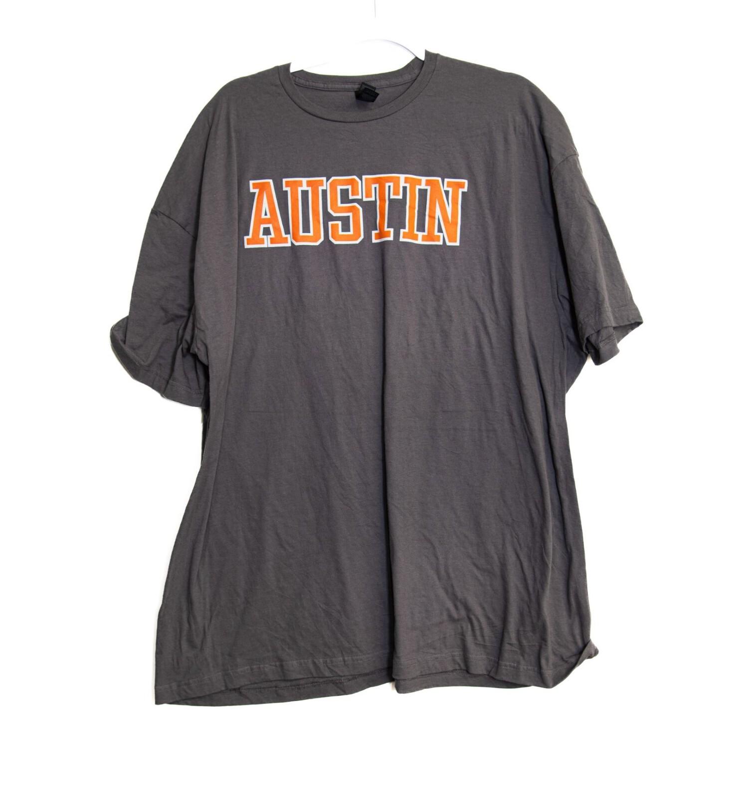 Austin Graphic Gray Short-Sleeve T-Shirt Unisex 3XL 100% Cotton S