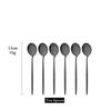 Matte 6Pcs Black Dinnerware Cutlery Set Stainless Steel Flatware Set Kitchen Silverware Ice Spoon Fork Dessert Knife Tableware