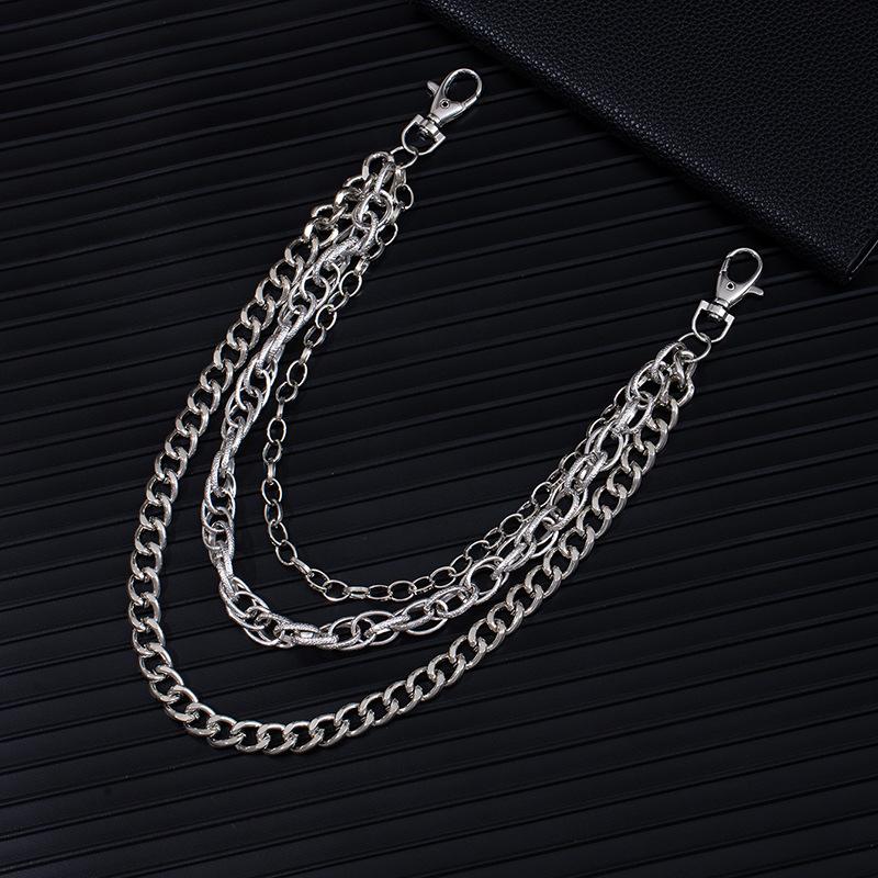 Moda Popular Corrente de Calça Multi-Camadas Hip-Hop Corrente para Jeans Corrente de Cintura Tendência Cool Masculina e Feminina Acessórios para Cintura de Calça