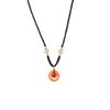 Imitation Agate Safety Buckle Pendant Necklace, Guochao Ancient Style Light Luxury High-End Sense Beaded Woven Necklace