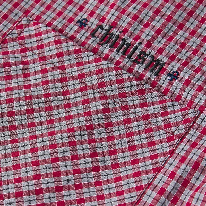 CHINISM Lightweight Embroidered Plaid Shirt