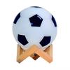 Football Small Table Lamp Solid Wood Glass Night USB LED Circular Bedside Light Study Room Decoration Atmosphere Remote Dimming