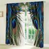 Peacock Feathers Print Curtains Suitable Bedroom Living Room Kitchen Decoration Home Window Set Of 2 Made Polyester Great Decor
